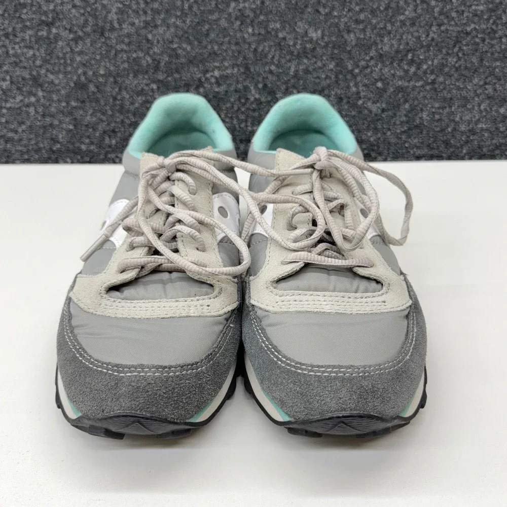 Saucony Jazz Low Pro Grey Mint Green Suede Nylon Sneakers 1866-103 Womens 7‎